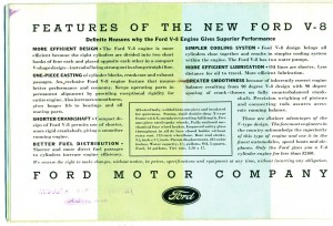 Back of the 1934 Ford Brochure