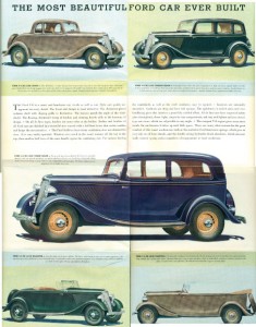 Inside view of 1934 Ford brochure